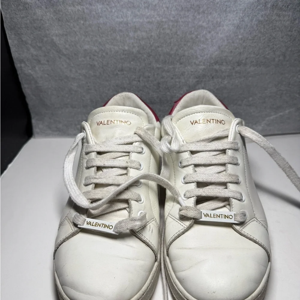 Valentino White and Pink Leather Sneakers size 7